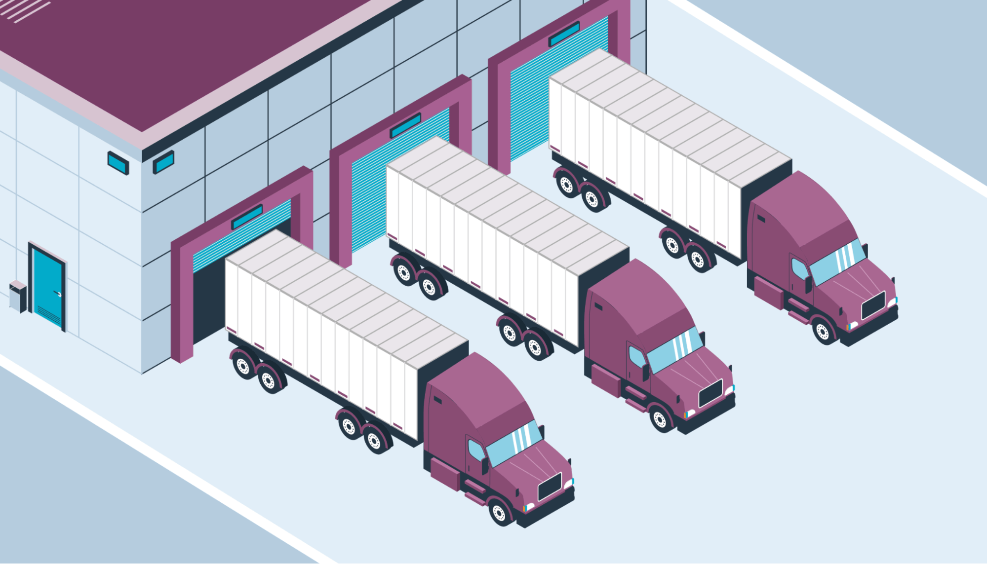 Trucks at a dock