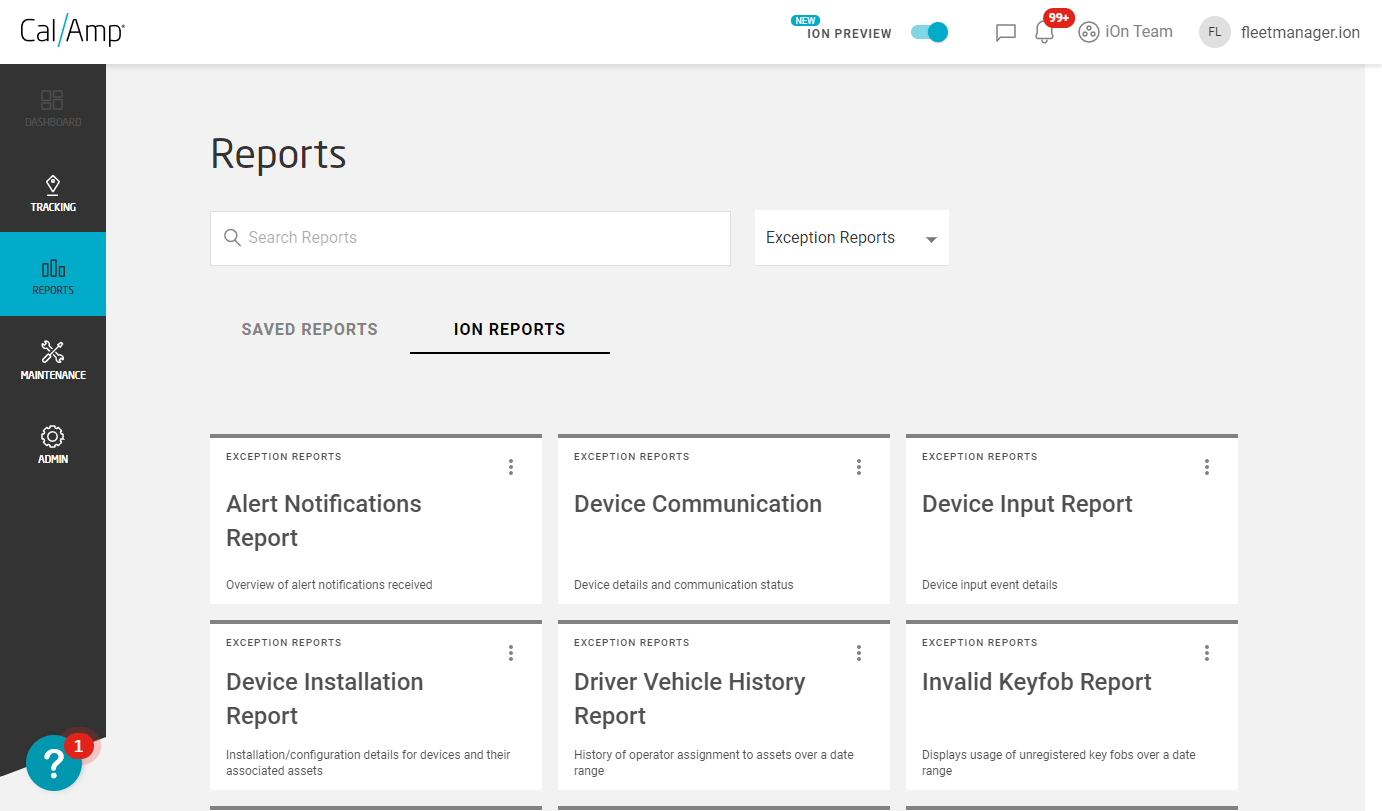 Image showing CalAmp reports
