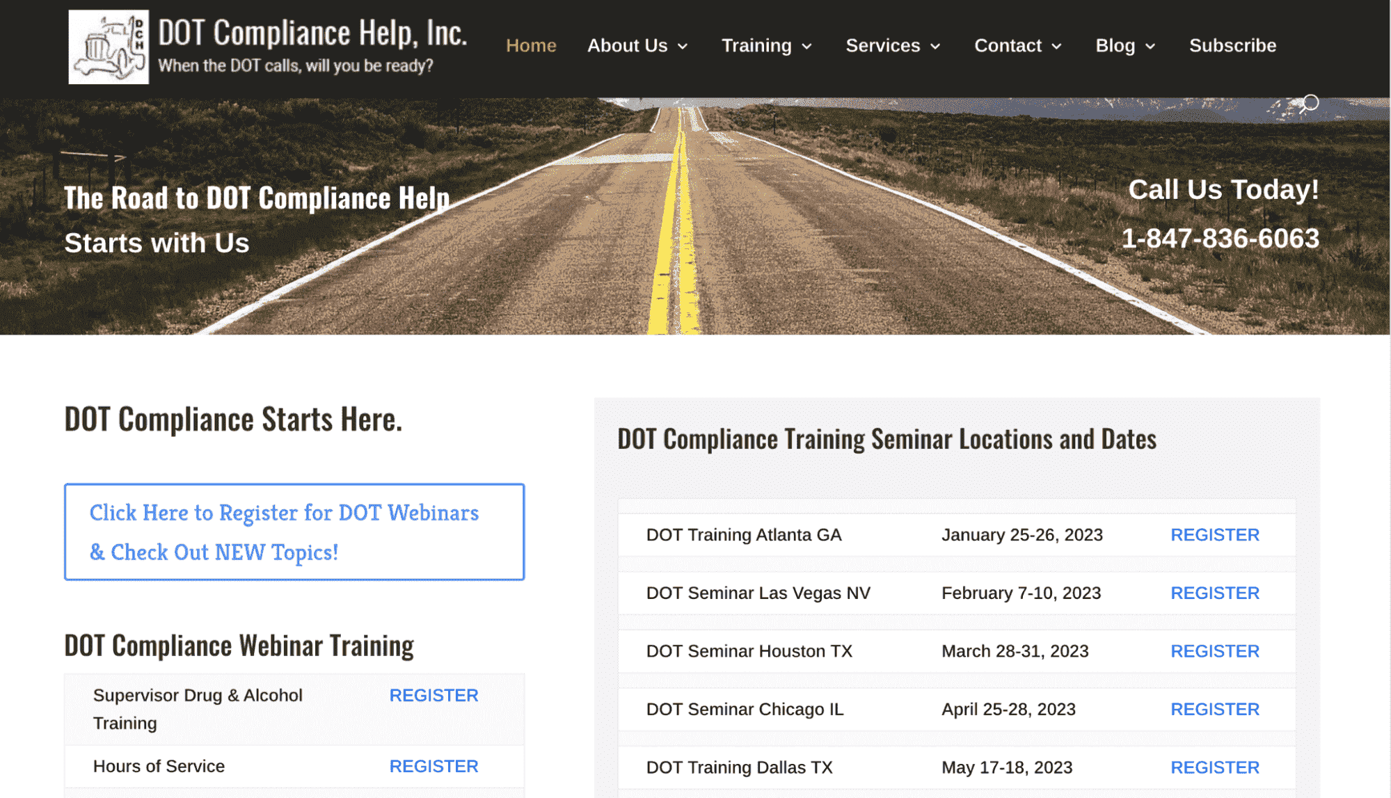DOT Compliance Help homepage