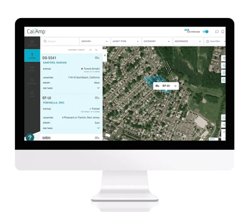 Asset tracking via GPS on CalAmp iOn