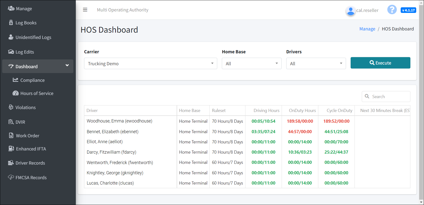 Fleet telematics dashboard from apollo
