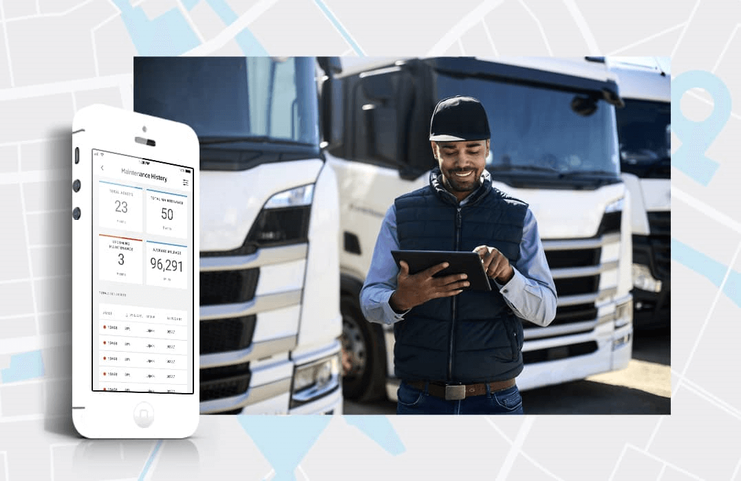 An image showing a truck driver tracking their personal conveyance.
