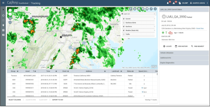 Image of weather and traffic map layer