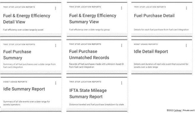 Fuel reports dashboard